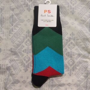 Paul Smith Men's Chevron Pattern Socks - Black, Green, Blue, Red